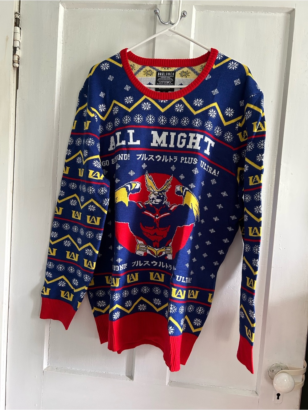 My Hero Academia Navy & Red All Might Holiday Sweater - Men